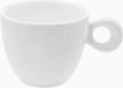 Obrázek produktu pro Bílé porcelánové šálky na kávu s trojúhelníkovými podšálky x 6