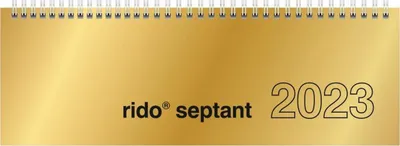 Produktbild von rido/idé Wochenkalender Modell septant 2023 Blattgröße 30,5 x 10,5 cm goldfarben