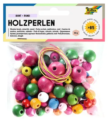 Produktbild von Happy Kidz Bunte Holzperlen, rund 21406196184