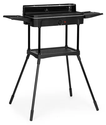 Image de Grill électrique 3 en 1, modèle sur pied ou de table, avec plaque de cuisson, égouttoir et thermostat, marque MultiGarden