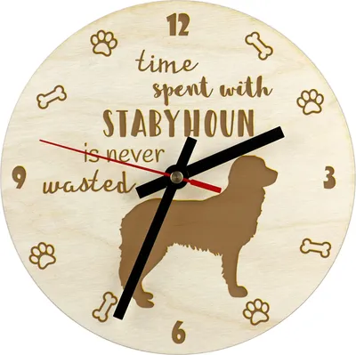 Produktbild von Stabyhoun, Friesischer Vorstehhund, Stabijhoun - Uhr mit Hund, Holzuhr mit Gravur, personalisierte Uhr von Art-Dog