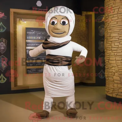 Productafbeelding van Mummie-mascottekostuum REDBROKOLY gekleed met een legging en hoofdbanden