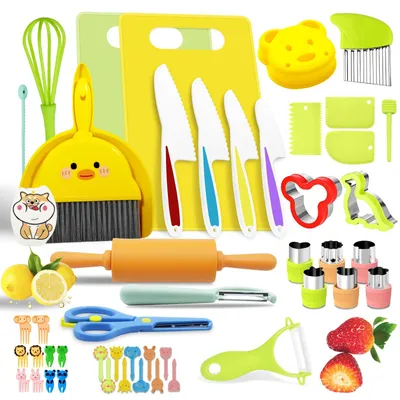 Immagine prodotto di Set di coltelli da cucina per bambini Delige (49 pezzi) – Taglio e cottura sicuri per i più piccoli