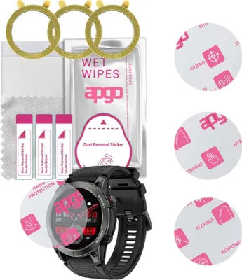 Produktbild von apgo 3 Stück Schutzglas, klar, kompatibel mit Manta Activ X GPS Smartwatch, Hybrid 8H, Ersatz für Hartglas, Displayschutzglas, Bildschirmschutz, Displayschutz, kratzfest