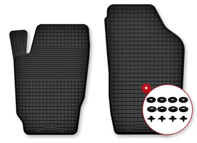 Image de Tapis avant en caoutchouc pour Saab 9-5 I 1997-2009 (break/berline) – 2 pièces, noirs, semi-universel, adapté
