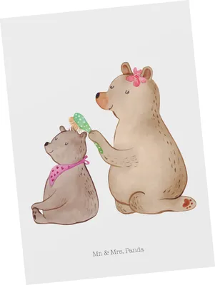 Produktbild von Mr. & Mrs. Panda Postkarte Bär Kind - Weiß - Geschenk, Ansichtskarte, Fotokarte, Bären, Familie, Grußkarte, Muttertag, Mutter, Ansichtskarten, Postkarten