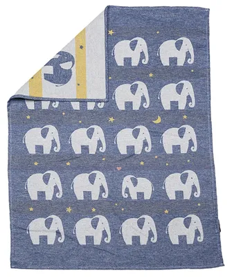 Produktbild von FUSSENEGGER Babydecke Lima Elefant 65x90cm blau