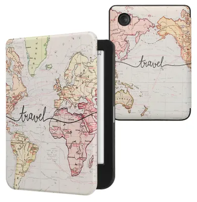 Produktbild von kwmobile Schutzhülle für Kobo Clara BW / Clara Colour / Tolino Shine (5) / Shine Color Hülle - eReader Flip Case mit Auto Sleep Funktion - Travel