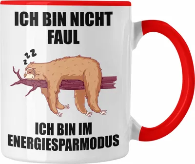 Produktbild von Trendation - Lustige Faultier Sprüche Tasse Mitarbeiter Geschenk Arbeitskollege Kollege Kollegin Abschiedsgeschenk (Rot)