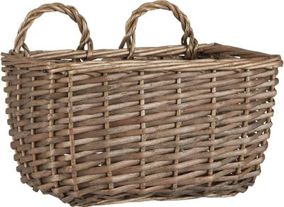 Produktbild von Ratten wandkorb mit 2 Griffen - Weidenkorb - L 21 x 15 x 13 cm