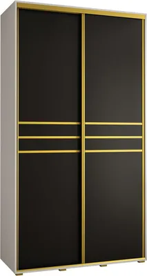 Produktbild von MEBLE KRYSPOL Cannes 10 Schrank mit 2 Schiebetüren - 205,2x140x45 cm - Weiß Schwarz Gold