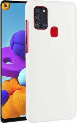 Produktbild von Mobigear Croco  Samsung Galaxy A21s Hülle Backcover - Weiß