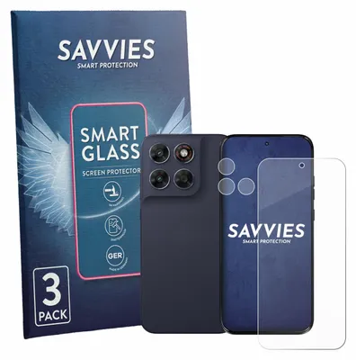 Produktbild von 3x Savvies Schutzglas Folie für Motorola Moto G87 (Display+Kamera) 9H Panzer Schutzfolie Glas Displayschutz klar transparent