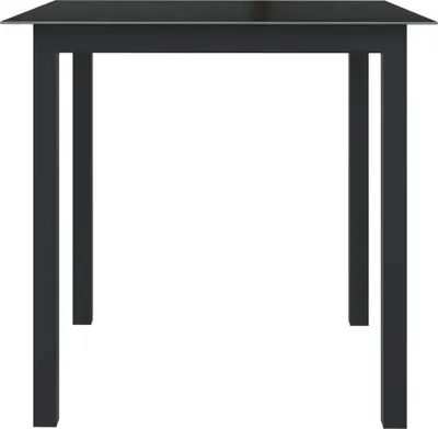 Obrázek produktu pro vidaXL Zahradní stůl černý 80x80x74 cm Hliník a sklo