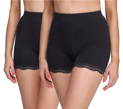 Image de Merry Style Femmes Short cycliste Caleçon court en viscose 2 Pack MS10-294 (Noir/Noir(2Pack), M)