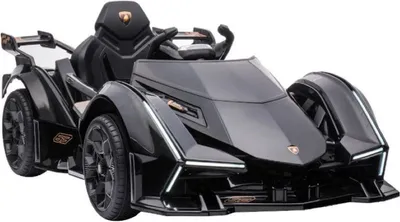 Obrázok produktu pre Detské vozidlo - Elektrické auto "Lamborghini V12 Vision Gran Turismo" - licencované - 12V7AH, 2 motory- 2.4Ghz diaľkové ovládanie, MP3, kožené sedadlo+EVA-čierna