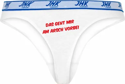 Produktbild von Damen Thong Slip - Boxer-0014-woman-white-v-M - weiß - M - vorn - Das geht mir am Arsch vorbei - lustiges Motiv - Spruch - Unterwäsche - Unterhose - Freizeit - lustig