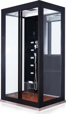 Produktbild von HOME DELUXE - Dampfdusche BLACK LUXORY XL - 120x90x220cm inkl. Zubehör, Touchpanel & Beleuchtung I Dampfbad, Dampfsauna, Duschtempel