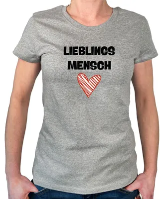 Produktbild von Huuraa Damen T-Shirt Lieblingsmensch Herz XL Sport Grey Bio Baumwolle Fairtrade Damenshirt Geschenkidee