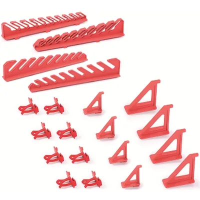 Obrázek produktu pro KISTENBERG Sada držáků BINEER HOOKS na montážní panely, červené, 20 ks