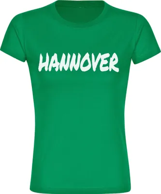 Produktbild von multifanshop Damen T-Shirt - Hannover - Textmarker, grün, Größe M