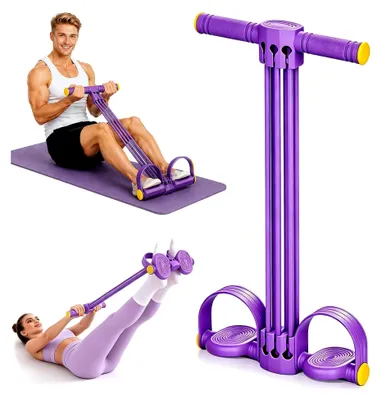Produktbild von Widerstandsbänder mit Griff, einstellbare 6-Röhren-Pedal | Bauchtrainer für Zuhause, multifunktionales Trainingsgerät für Yoga und Fitness