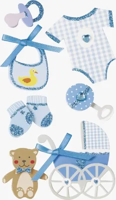 Produktbild von Sticker-Etikett Baby Boy 1 8 Stück bunt Packung mit 6 Stück
