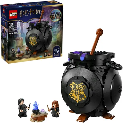 Produktbild von LEGO Harry Potter Kessel: Geheimes Klassenzimmer für Zaubertränke - DIY Set für Schreibtisch oder Schlafzimmer mit Patronus und Hermine und Snape Minifiguren - Geschenk für Kinder ab 10 Jahren - 76464