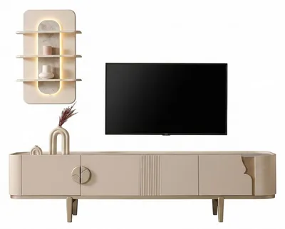 Obrázek produktu pro Nástěnná sestava: televizní stolek, police, funkční, minimalistický, elegantní