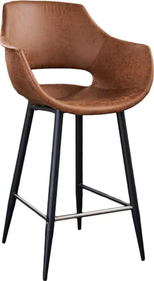 Produktbild von KAWOLA Barhocker ZAJA Barstuhl Sitzhöhe 76 cm Microfaser cognac