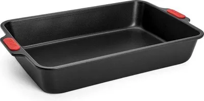 Produktbild von Famanu Backform rechteckig, 38 x 26 cm, mit hitzebeständigen Silikongriffen - Schwarz
