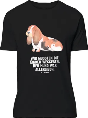 Produktbild von Mr. & Mrs. Panda Größe XXL T-Shirt Hund Basset Hound - Schwarz - Geschenk, Shirt, Sprüche, Lustig, Oversize, Lustiges, Übergrößen Herren, Tshirt
