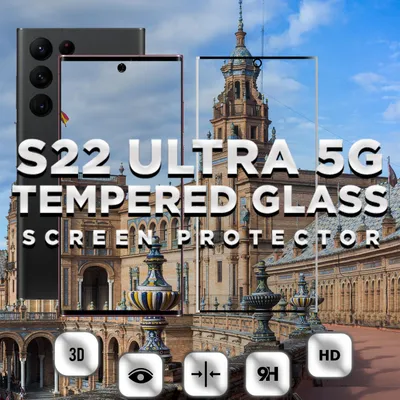 Zdjęcie produktu dla 1-pak Samsung S22 ULTRA 5G Szkło ochronne na ekran - Szkło hartowane 9H - Super jakość 3D