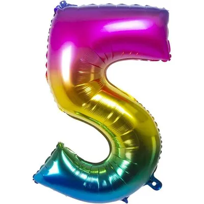 Produktbild von Folienballon - Bunte Zahl - - Zahl 5 - fünf