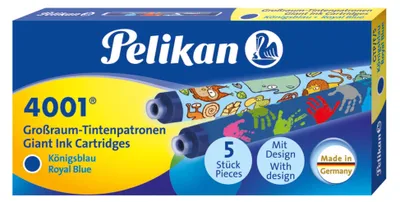Immagine prodotto di Pelikan® 338236 Cartuccia d'inchiostro 4001® GTP/5, blu reale, astuccio con 5 cartucce stampate a colori