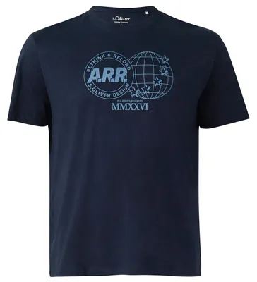 Produktbild von s.Oliver dunkelblau Übergrößen T-Shirt Frontprint