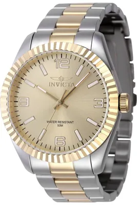 Produktbild von Invicta Specialty 47457 Herren Uhr - Quartz Bewegung - Edelstahl mit Goldenem Zifferblatt - 43 mm