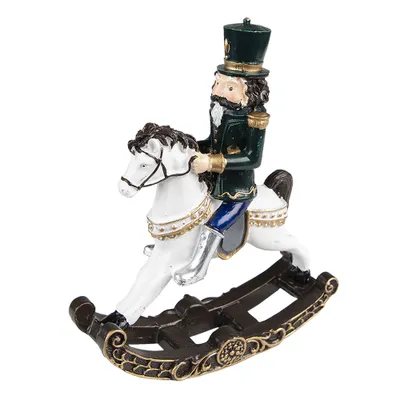 Immagine prodotto di Schiaccianoci con decorazione natalizia Clayre & Eef 18 cm in poliresina verde