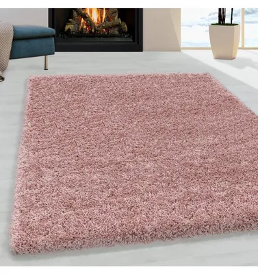 Produktbild von TapisTrend Zotteliger Teppich Rosa 200x290 cm Wohnzimmerteppich mit Shaggy-Design, weicher Flor, einfarbig
