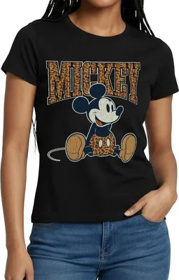 Produktbild von Mickey & Minnie Mickey Mouse Leo Look Frauen T-Shirt, M, Schwarz