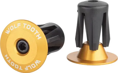 Obrázek produktu pro Hliníkové koncovky řídítek Wolf Tooth, šroubovací, 16-21,5 mm, zlaté