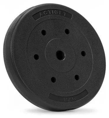 Productafbeelding van Halterschijf | 1 x 15 kg | Kunststof | Zwart | 29 MM