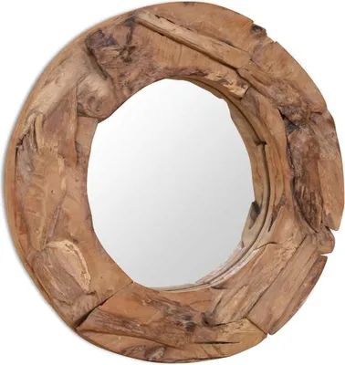 Produktbild von vidaXL Dekorativer Spiegel Teak 60 cm Rund