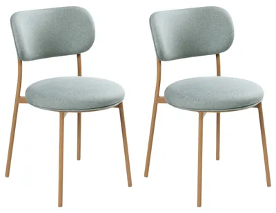 Produktbild von BELIANI Esszimmerstühle 2er Set Mintgrün mit Metallbeinen Holzoptik Modernes Design für Esszimmer Essbereich Küche Wohnzimmer