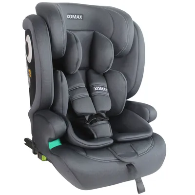 Produktbild von XOMAX Kindersitz ISOFIX Gruppe 1/2/3 (9-36 kg) | i-Size ECE R129  | Höhenverstellbar | Mitwachsend | 5-Punkt-Gurt | Abnehmbarer & Waschbarer Bezug |,Farbe:Anthrazit