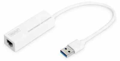 Produktbild von Digitus Gigabit Ethernet USB-3.0-Adapter, Weiß, China, 122 mm, 28 mm, 148 mm, 83 g