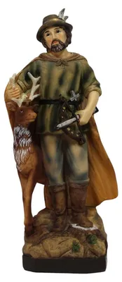 Produktbild von Heiligenfigur Heiliger Hubertus 20 cm handbemalt Polyresin Deko