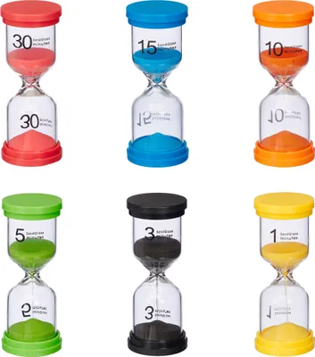Produktbild von relaxdays 6er Set Sanduhren für Kinder
