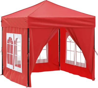 Immagine prodotto di vidaXL Tenda da festa pieghevole con pareti laterali rosso 2x2 m