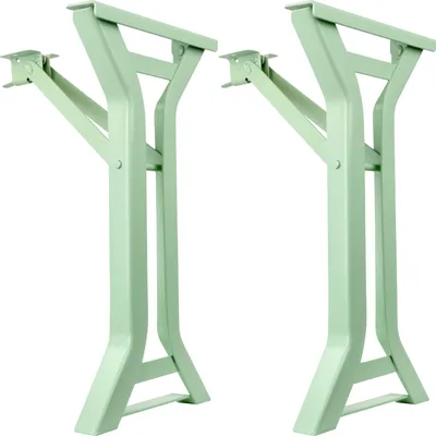 Produktbild von Natural Goods Berlin Möbelgestell Bierzelt Y-FORM, DIY Bierzeltgarnitur, klappbares Tischgestell, Bankgestell, Festzeltgarnitur, rostfrei, 2 Stück, H43 x B23cm - Sitzbank, Pastellgrün
